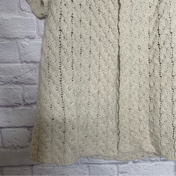 ALPS Wool Blend Cable Knit Short Sleeve Cardigan - Picture 8 of 15